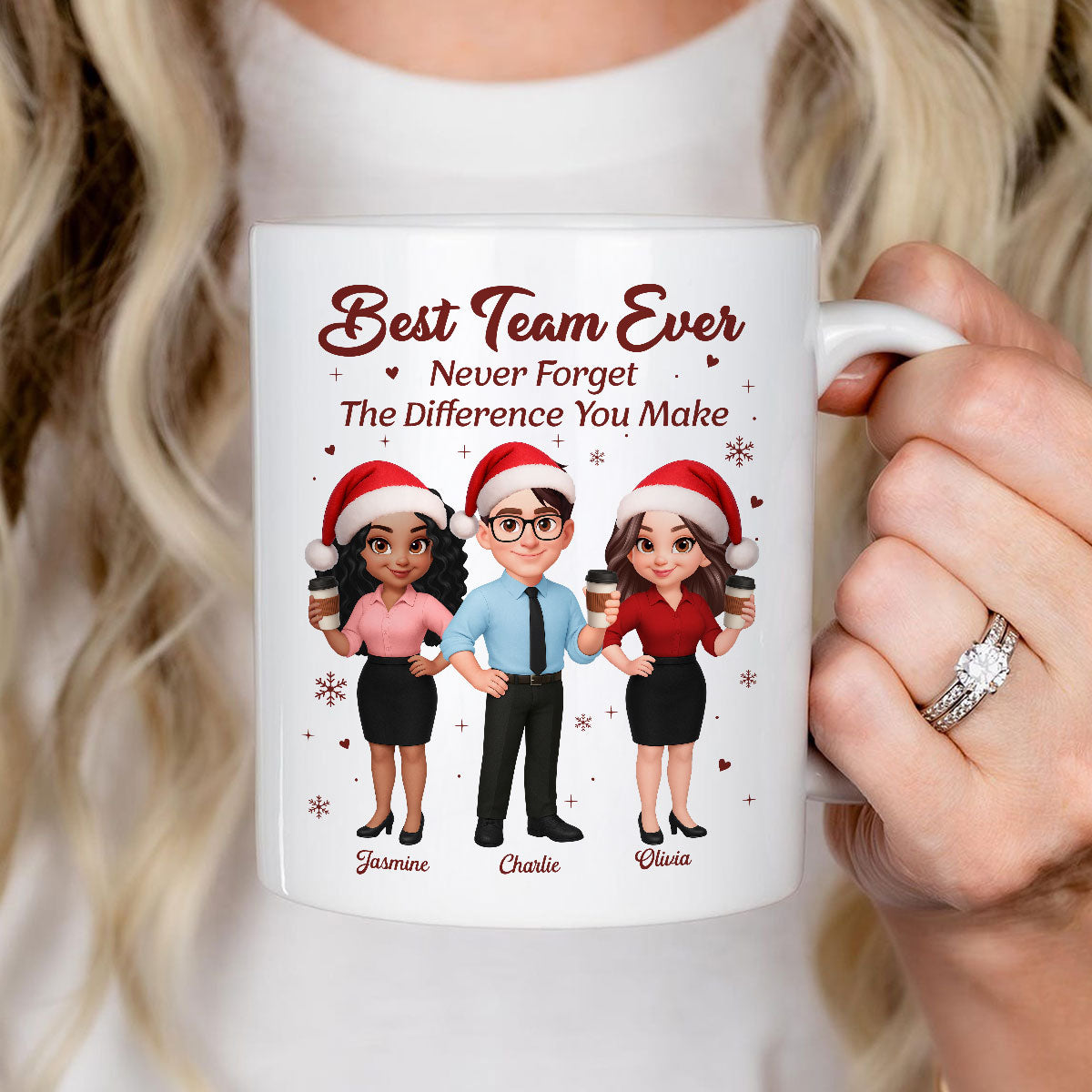 Best Team Ever Never Forget The Difference You Make - Personalized Mug - Christmas Gift For Colleagues, Coworkers, Boss