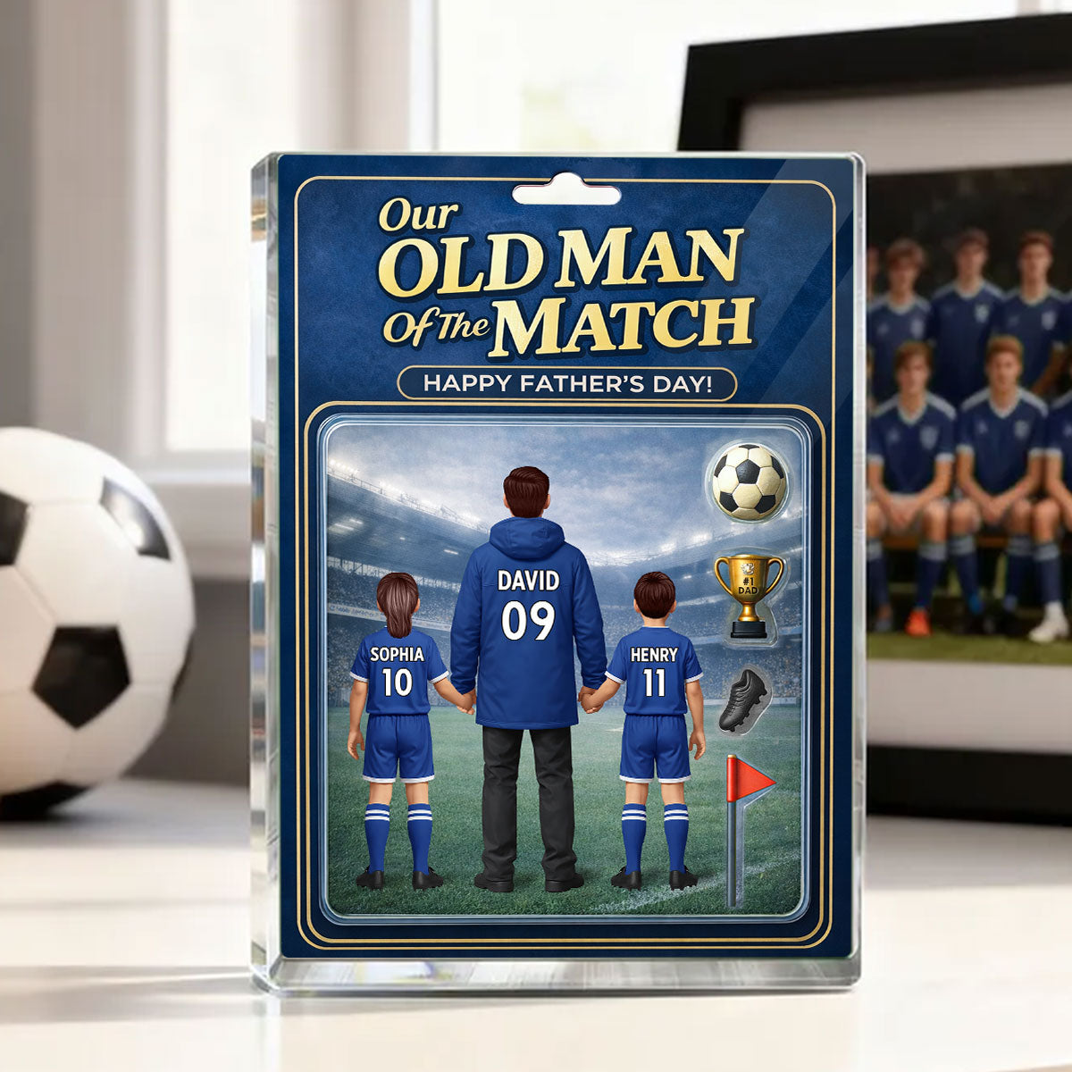 My Old Man Of The Match - Personalised Acrylic Block Plaque - UK  Gift For Football Dad