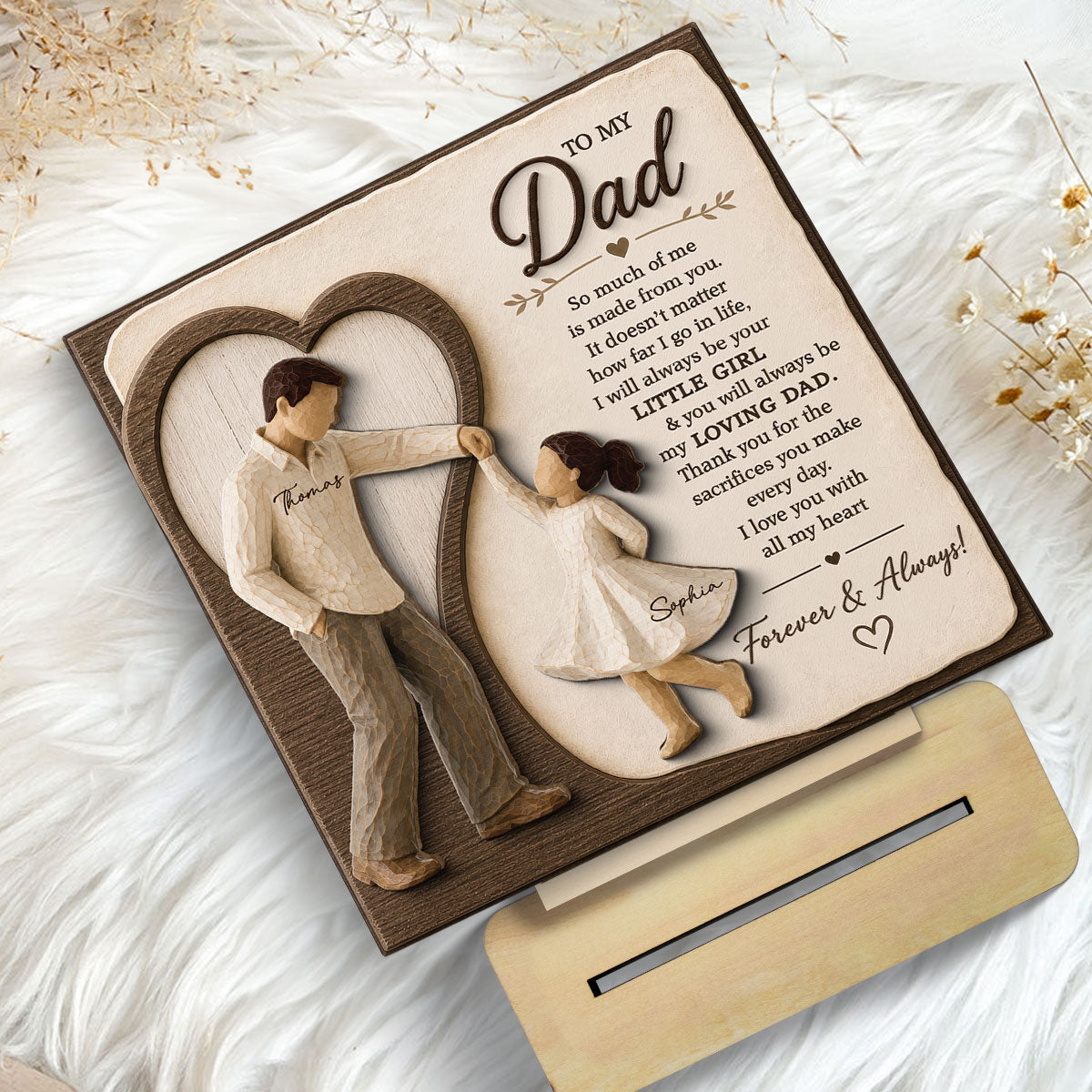 Will Always Be Your Little Girl Dancing Father & Daughter - Personalized 2-Layered Wooden Plaque - Sentimental  Gift From Daughter