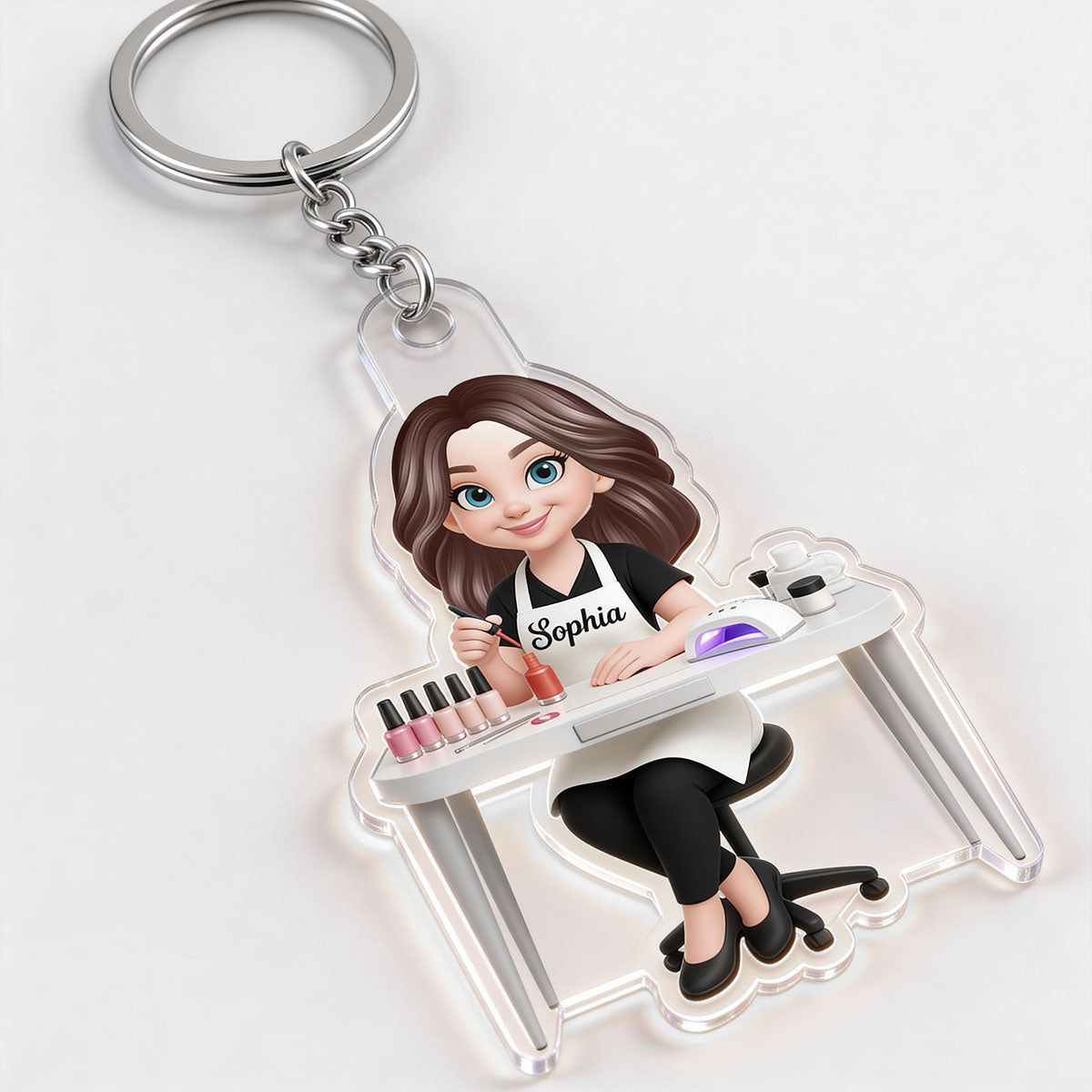 Nail Technician - Personalized Acrylic Keychain - Gift For Nail Technician, Nails Decor, Beauty Salon, Woman, Girl