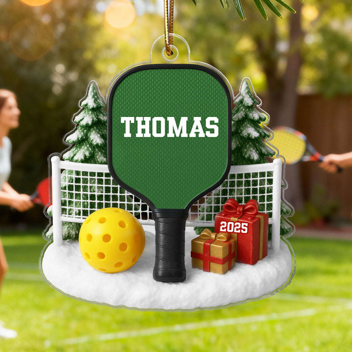 3D Effect Pickleball Things - Personalized Acrylic Ornament - Christmas Gift For Pickleball Players