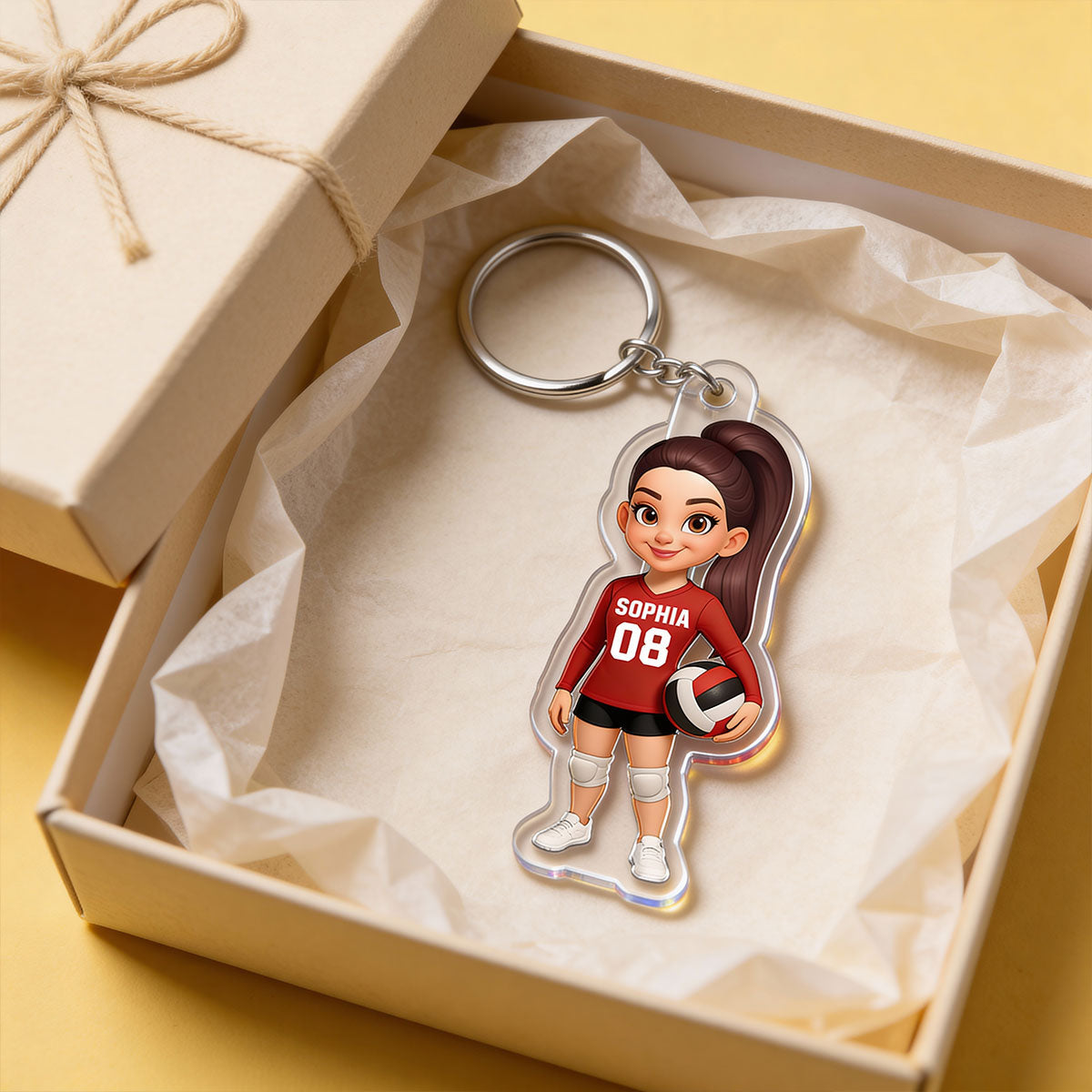 3D Effect Proud Volleyball Player - Personalized Acrylic Keychain - Gift For Volleyball Players, Volleyball Lovers