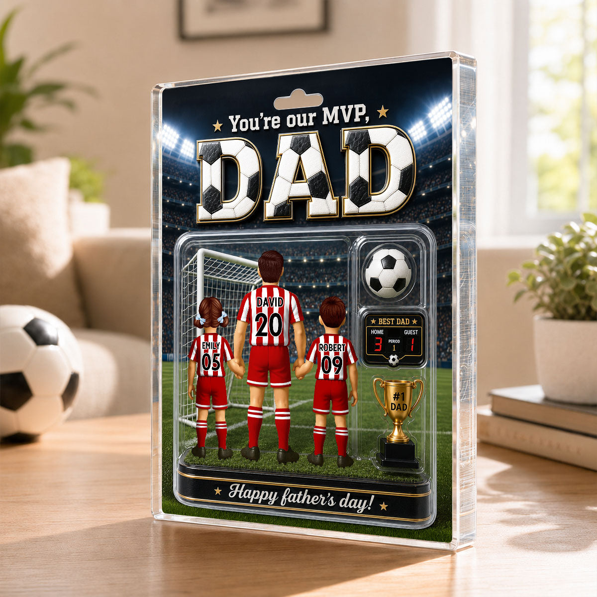 You Are Our MVP Soccer Dad, Custom Action Figure - Personalized Acrylic Block Plaque -  Gift for Dad, Husband