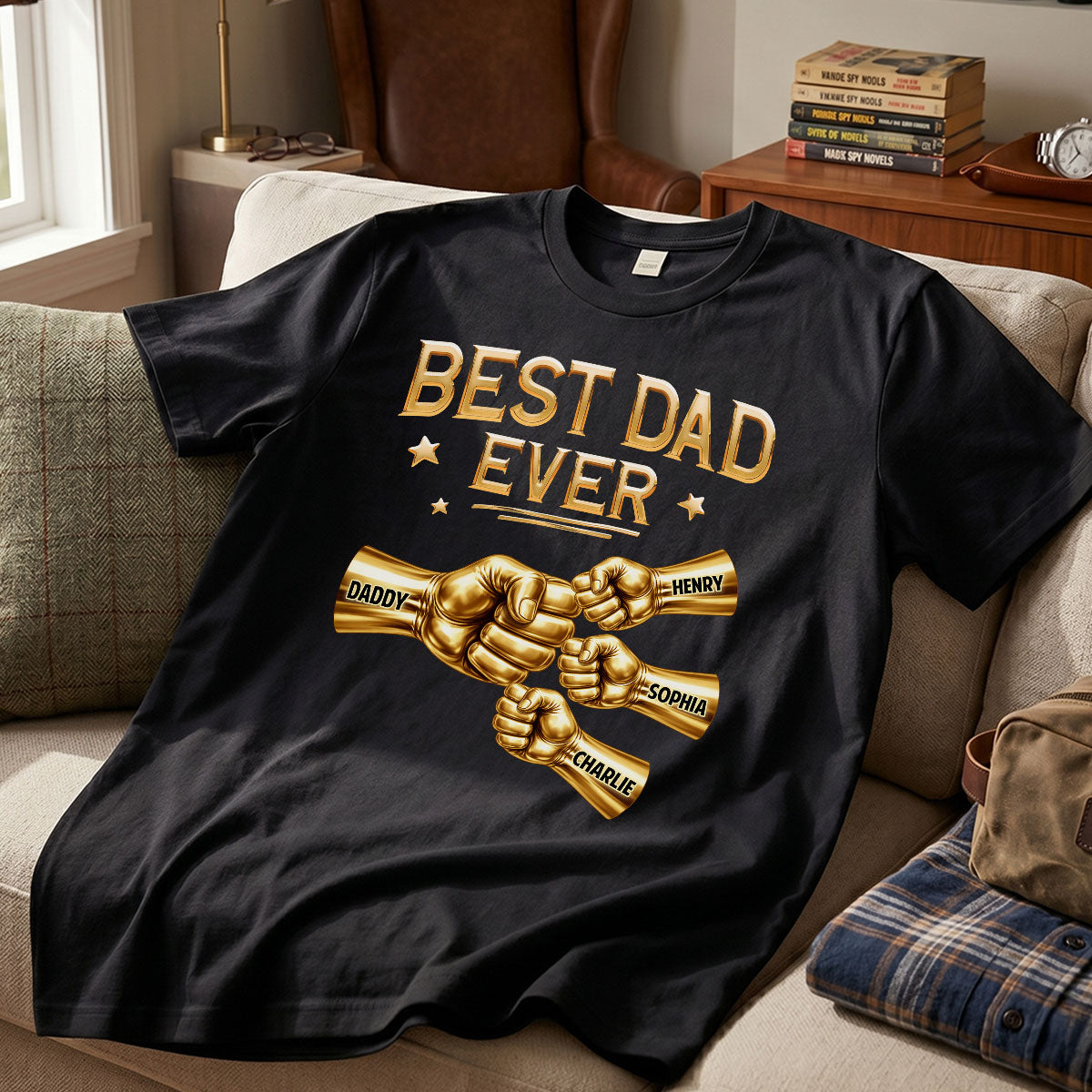 Best Dad Ever Fist Bump - Personalized Shirt - Father's Day Gift For Dad