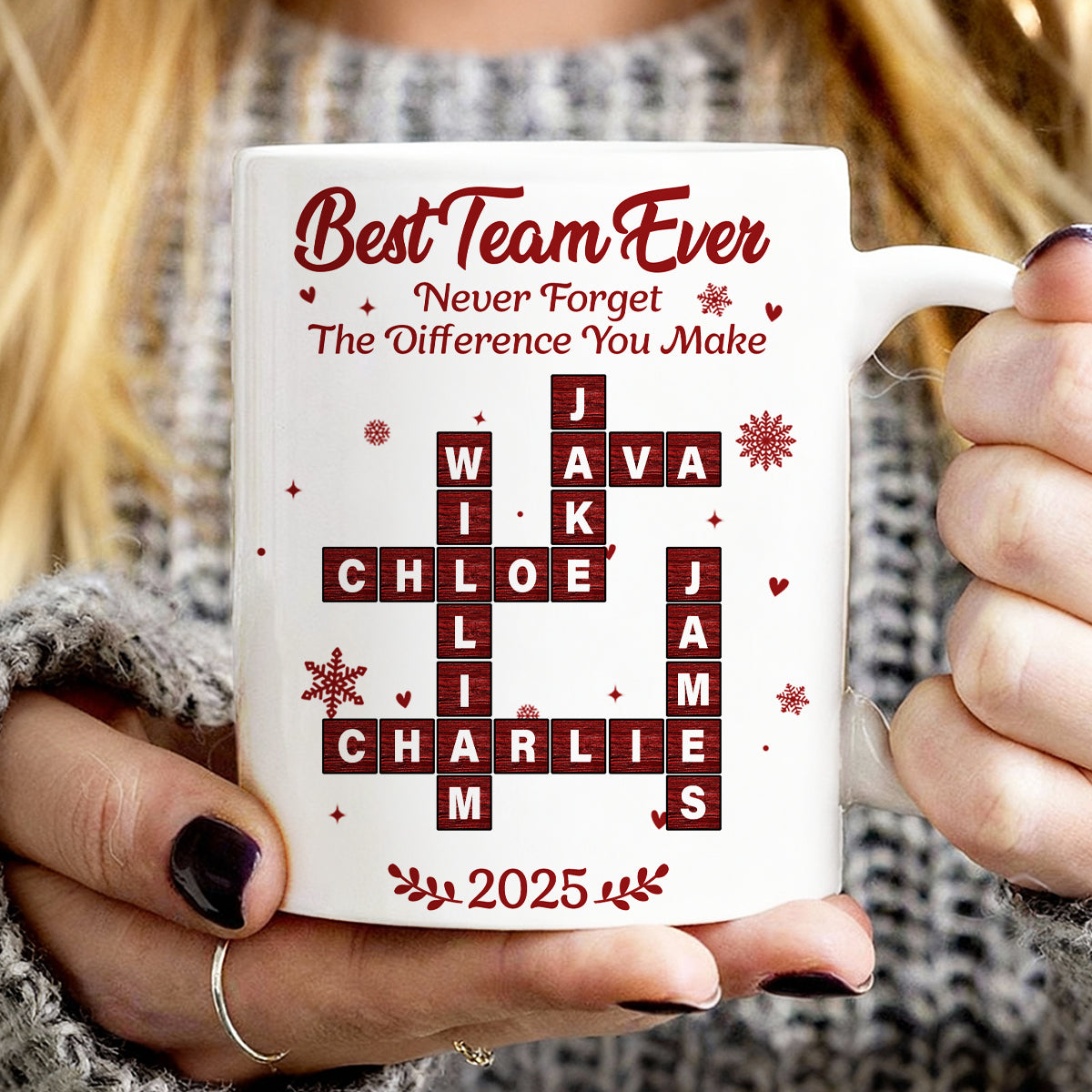 Best Team Ever Crossword - Personalized Mug - Christmas Gift for Co-worker