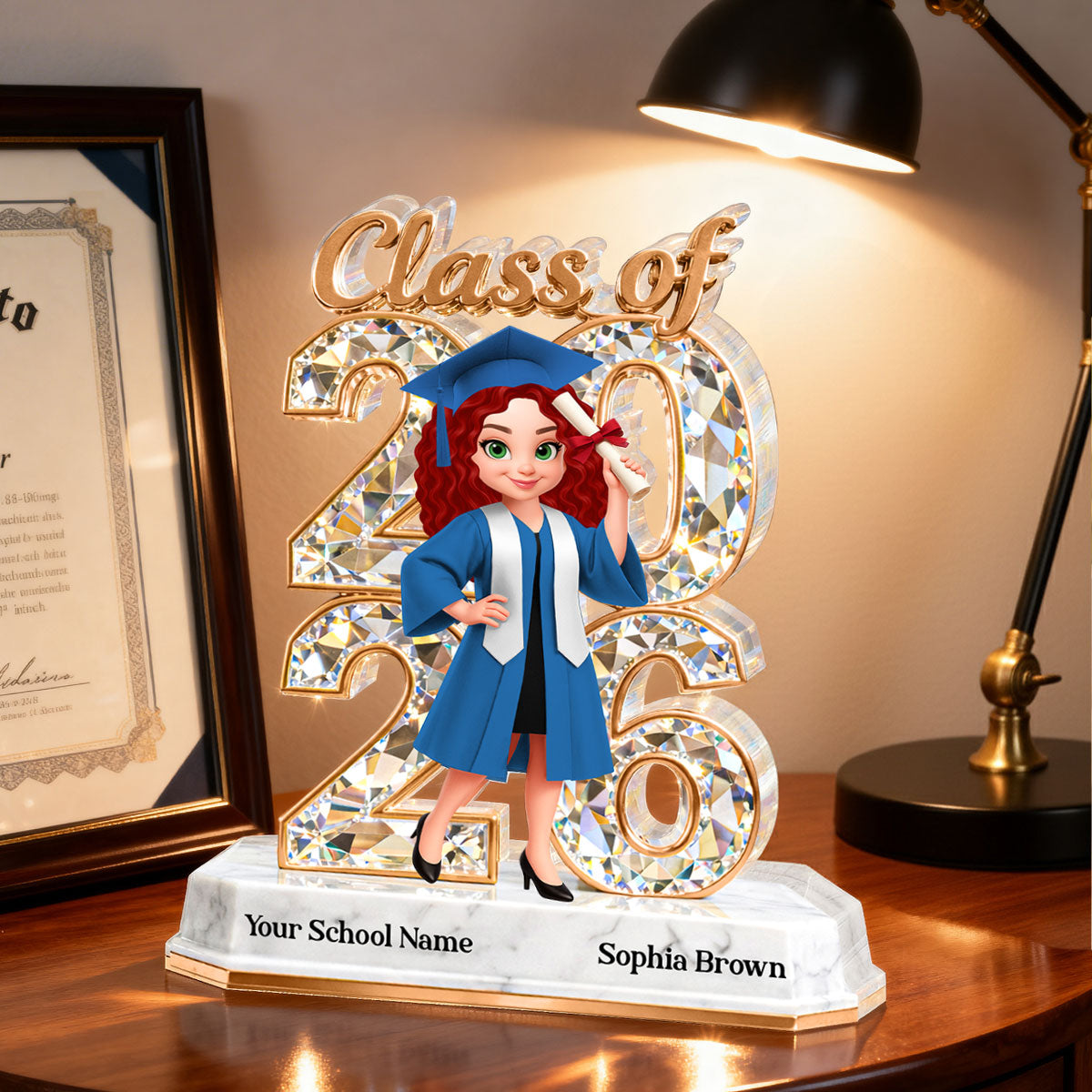 Senior 2026 - Personalized Acrylic Block Plaque - Gift for Graduates, Daughter, Son, Grandkids