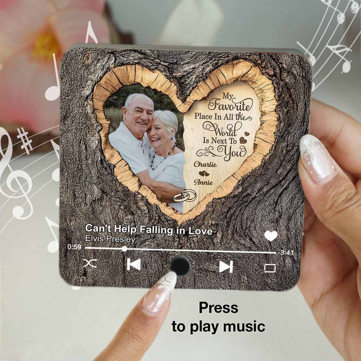 Favorite Place Next To You Couple Custom Photo - Personalized Music Fridge Magnet - Anniversary Gift, Valentine's Gift For Him, For Her