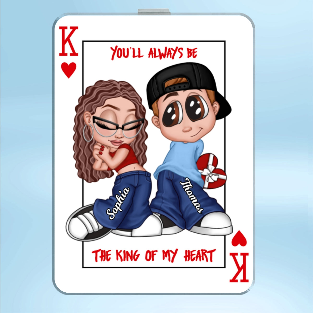 You're King/Queen Of My Heart Y2K Couple - Personalized Acrylic Car Visor - Valentine's Day Gift, Anniversary Gift For Him, For Her