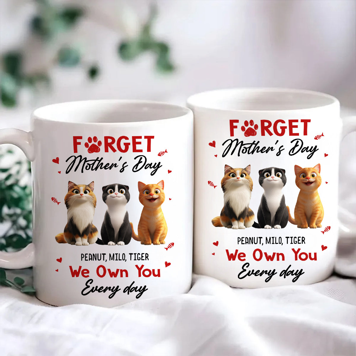 Forget Mother's Day I Own You Everyday - Personalized Mug - Gift for Cat Moms