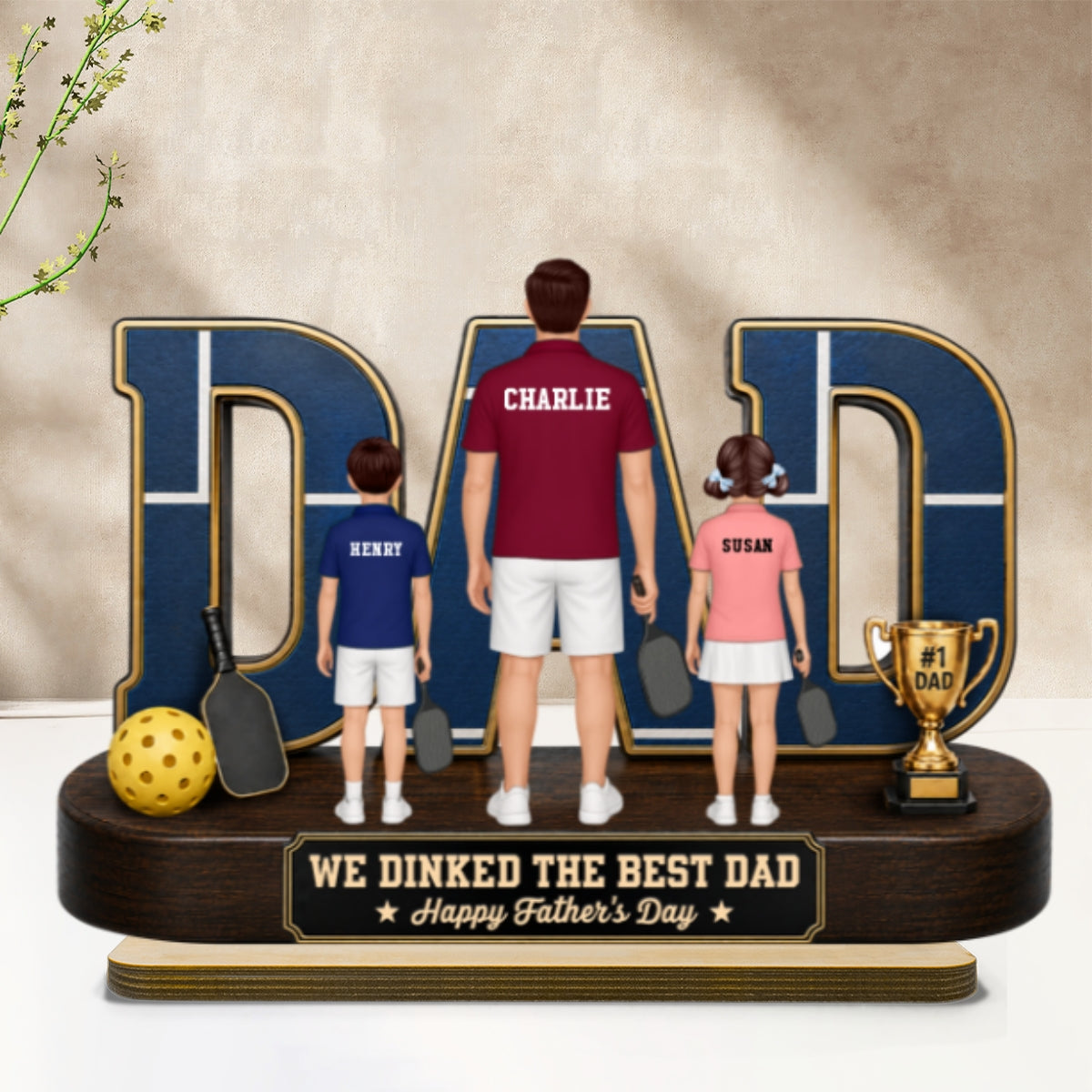 Pickleball Dad Legend We Dinked The Best Dad - Personalized 2-Layered Wooden Plaque -  Gift For Dad, Husband Pickleball Lovers