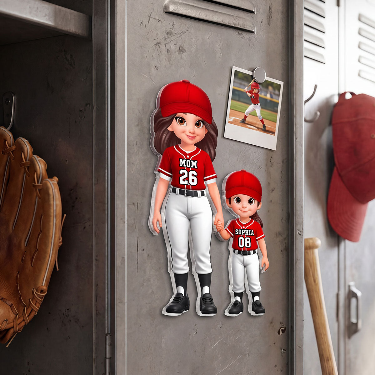 Baseball My Favorite Players Call Me Grandma Mom - Personalized Acrylic Fridge Magnet - Mother's Day Gift For Grandma, Mom