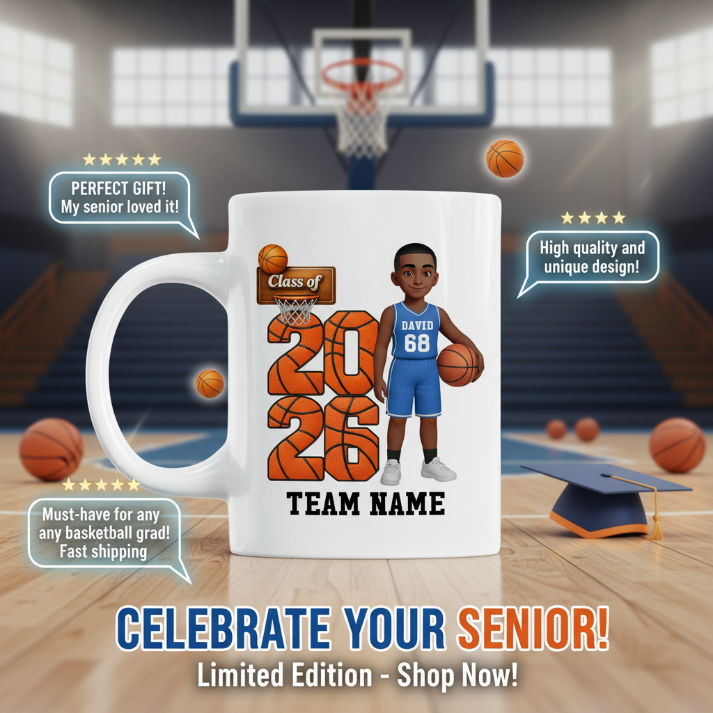 Basketball Senior Class Of 2026 2027 - Personalized Mug - Graduation Keepsake For Son, Daughter