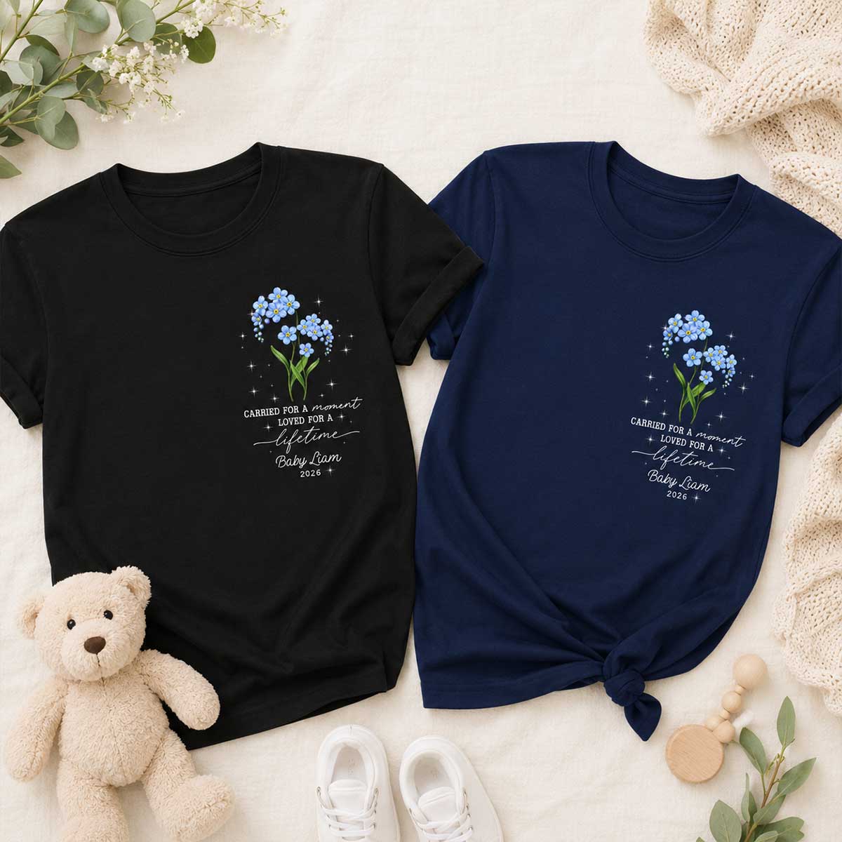 Tiny Bloom Forever - Personalized Shirt - Memorial Sympathy Gift for Baby Loss