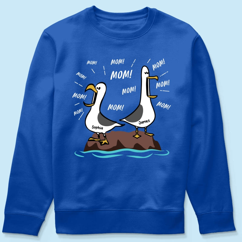 Seagull Mom Mom Mom Custom Name - Personalized Shirt - Funny Mother's Day Gift For Mom