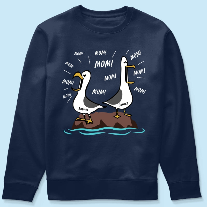 Seagull Mom Mom Mom Custom Name - Personalized Shirt - Funny Mother's Day Gift For Mom