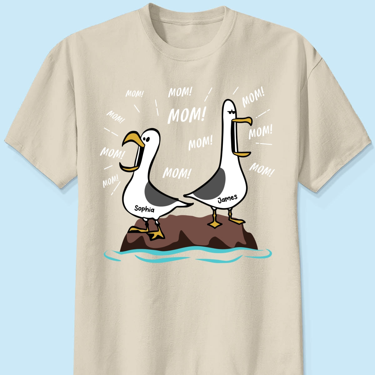 Seagull Mom Mom Mom Custom Name - Personalized Shirt - Funny Mother's Day Gift For Mom