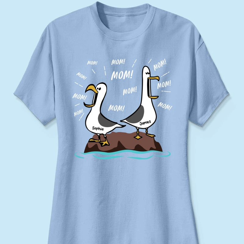Seagull Mom Mom Mom Custom Name - Personalized Shirt - Funny Mother's Day Gift For Mom