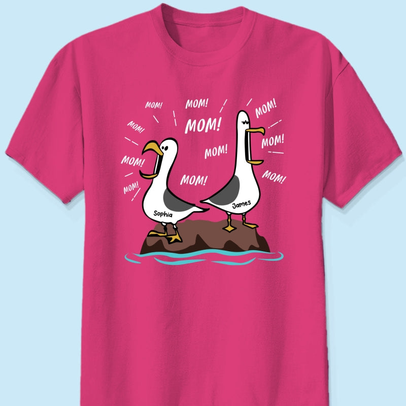 Seagull Mom Mom Mom Custom Name - Personalized Shirt - Funny Mother's Day Gift For Mom