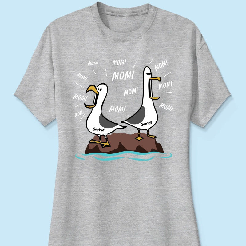 Seagull Mom Mom Mom Custom Name - Personalized Shirt - Funny Mother's Day Gift For Mom