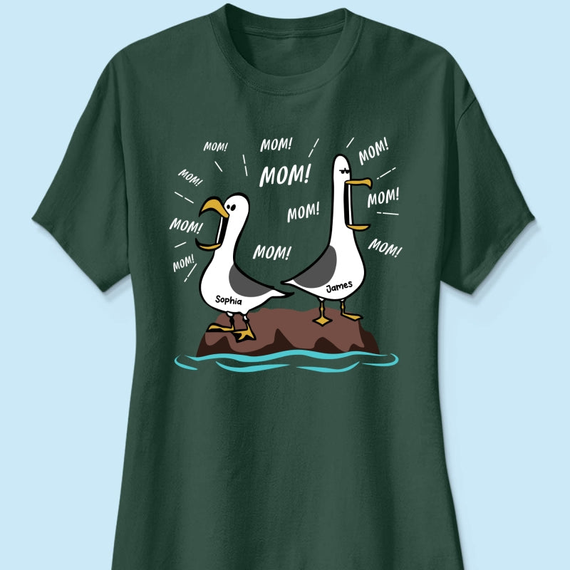 Seagull Mom Mom Mom Custom Name - Personalized Shirt - Funny Mother's Day Gift For Mom