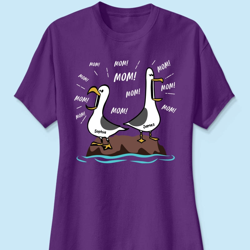 Seagull Mom Mom Mom Custom Name - Personalized Shirt - Funny Mother's Day Gift For Mom