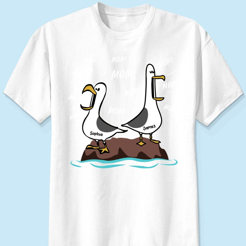Seagull Mom Mom Mom Custom Name - Personalized Shirt - Funny Mother's Day Gift For Mom