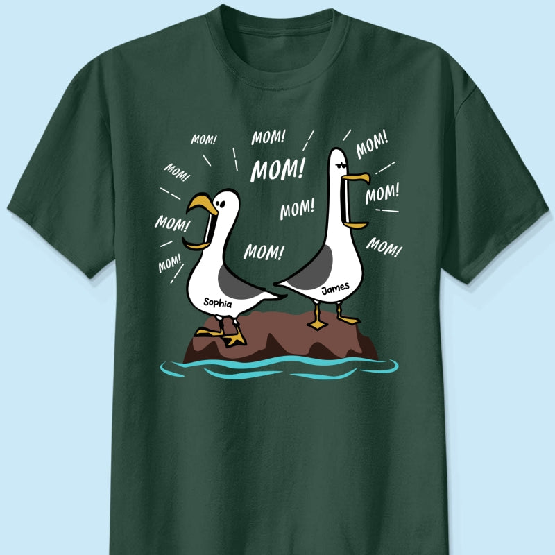 Seagull Mom Mom Mom Custom Name - Personalized Shirt - Funny Mother's Day Gift For Mom