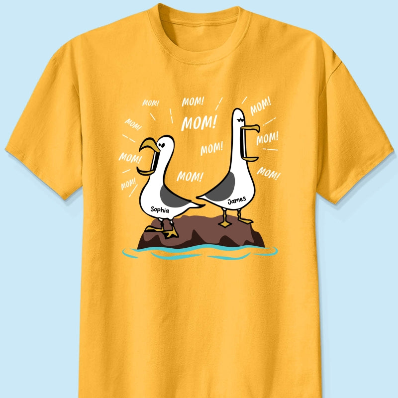 Seagull Mom Mom Mom Custom Name - Personalized Shirt - Funny Mother's Day Gift For Mom
