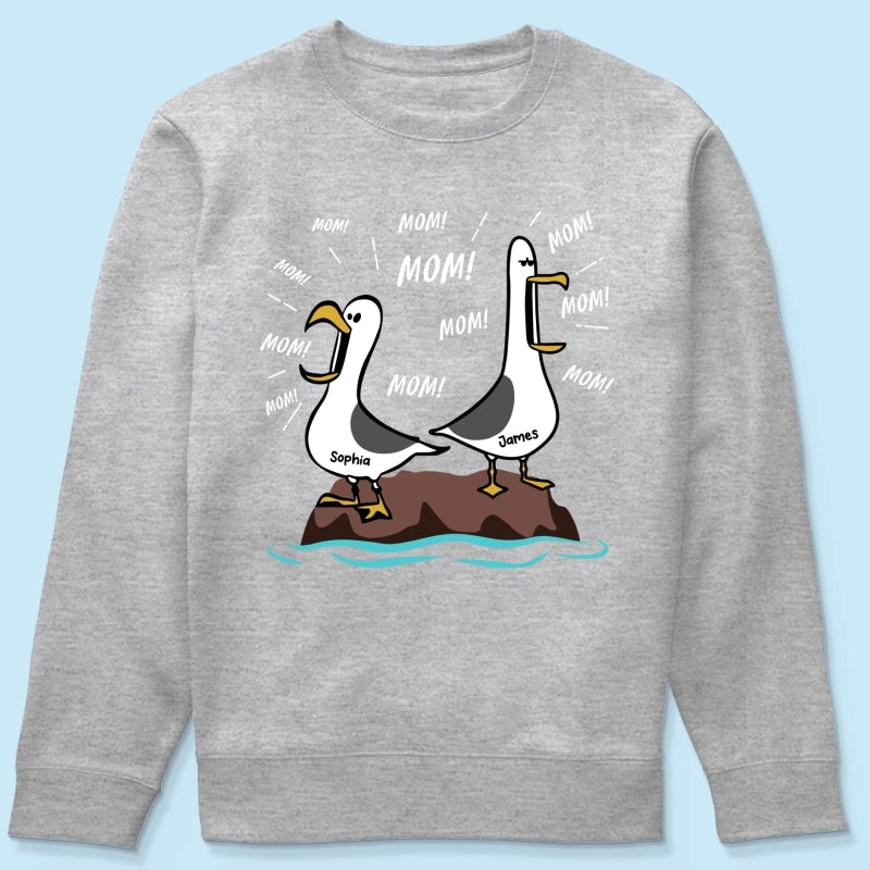 Seagull Mom Mom Mom Custom Name - Personalized Shirt - Funny Mother's Day Gift For Mom
