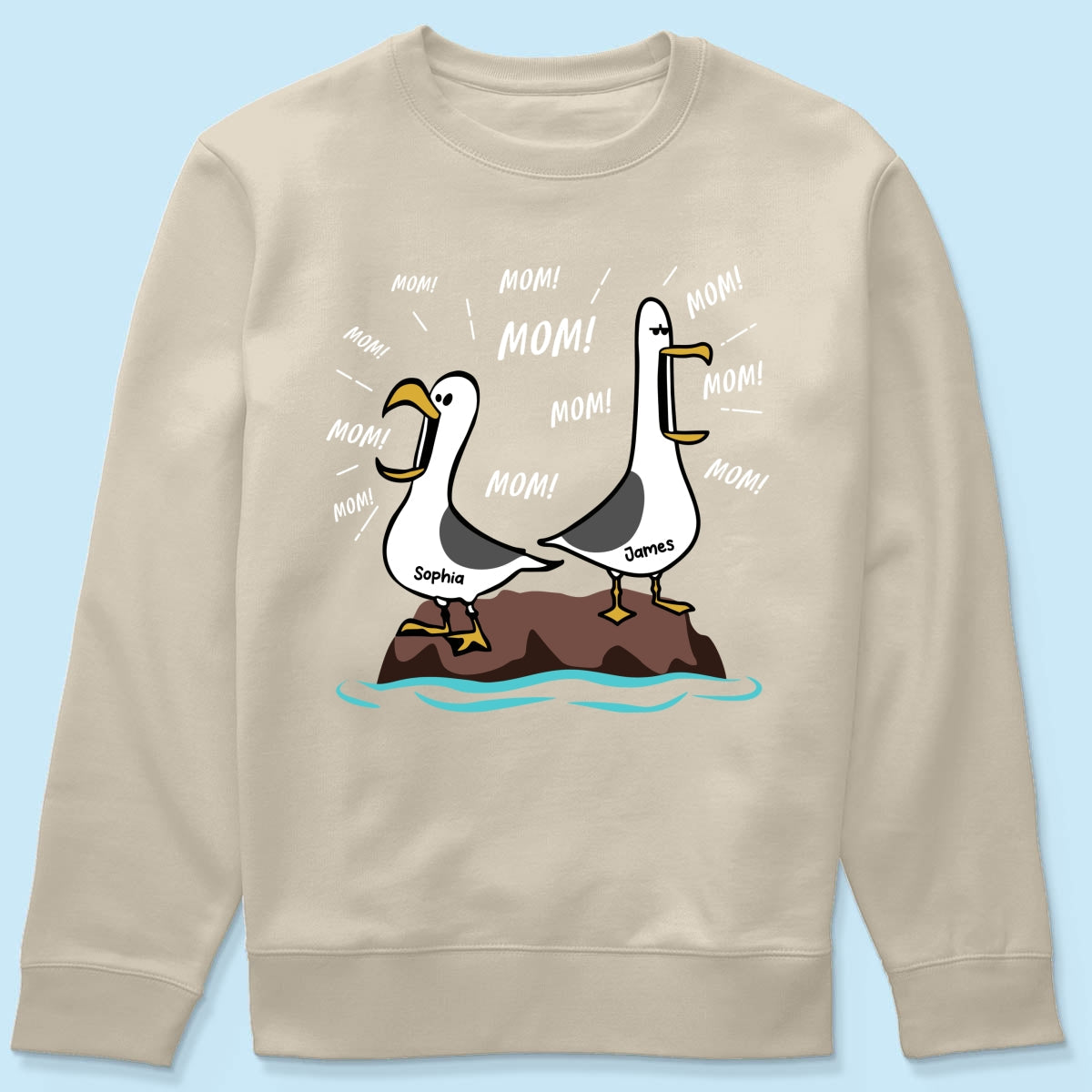 Seagull Mom Mom Mom Custom Name - Personalized Shirt - Funny Mother's Day Gift For Mom