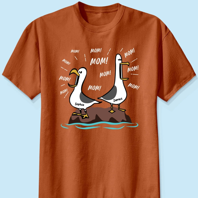 Seagull Mom Mom Mom Custom Name - Personalized Shirt - Funny Mother's Day Gift For Mom