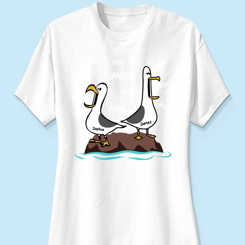 Seagull Mom Mom Mom Custom Name - Personalized Shirt - Funny Mother's Day Gift For Mom