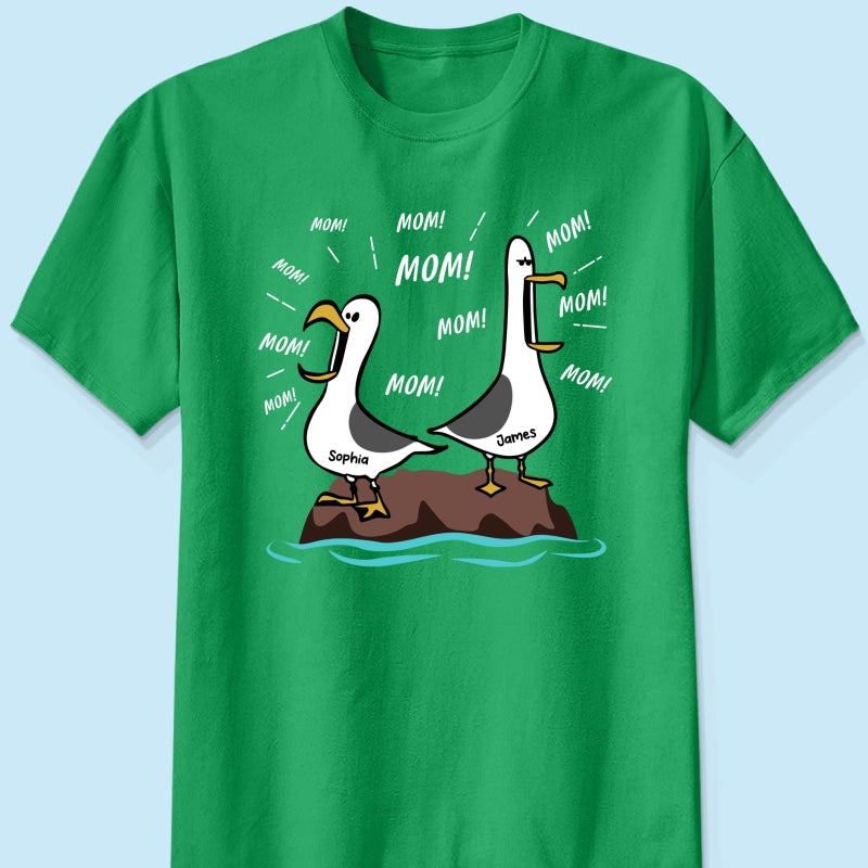 Seagull Mom Mom Mom Custom Name - Personalized Shirt - Funny Mother's Day Gift For Mom