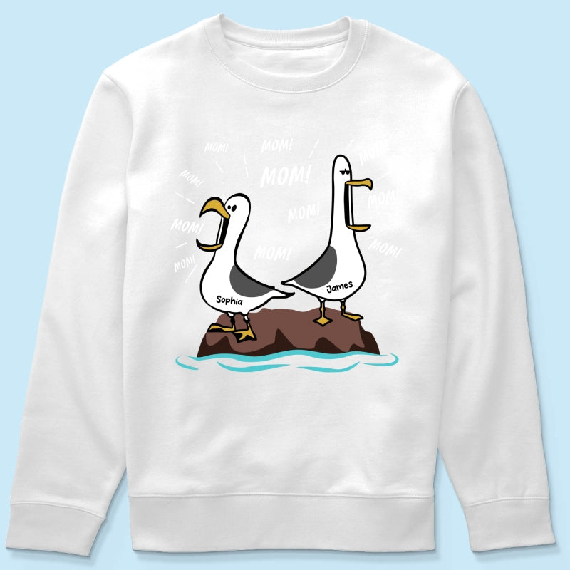 Seagull Mom Mom Mom Custom Name - Personalized Shirt - Funny Mother's Day Gift For Mom