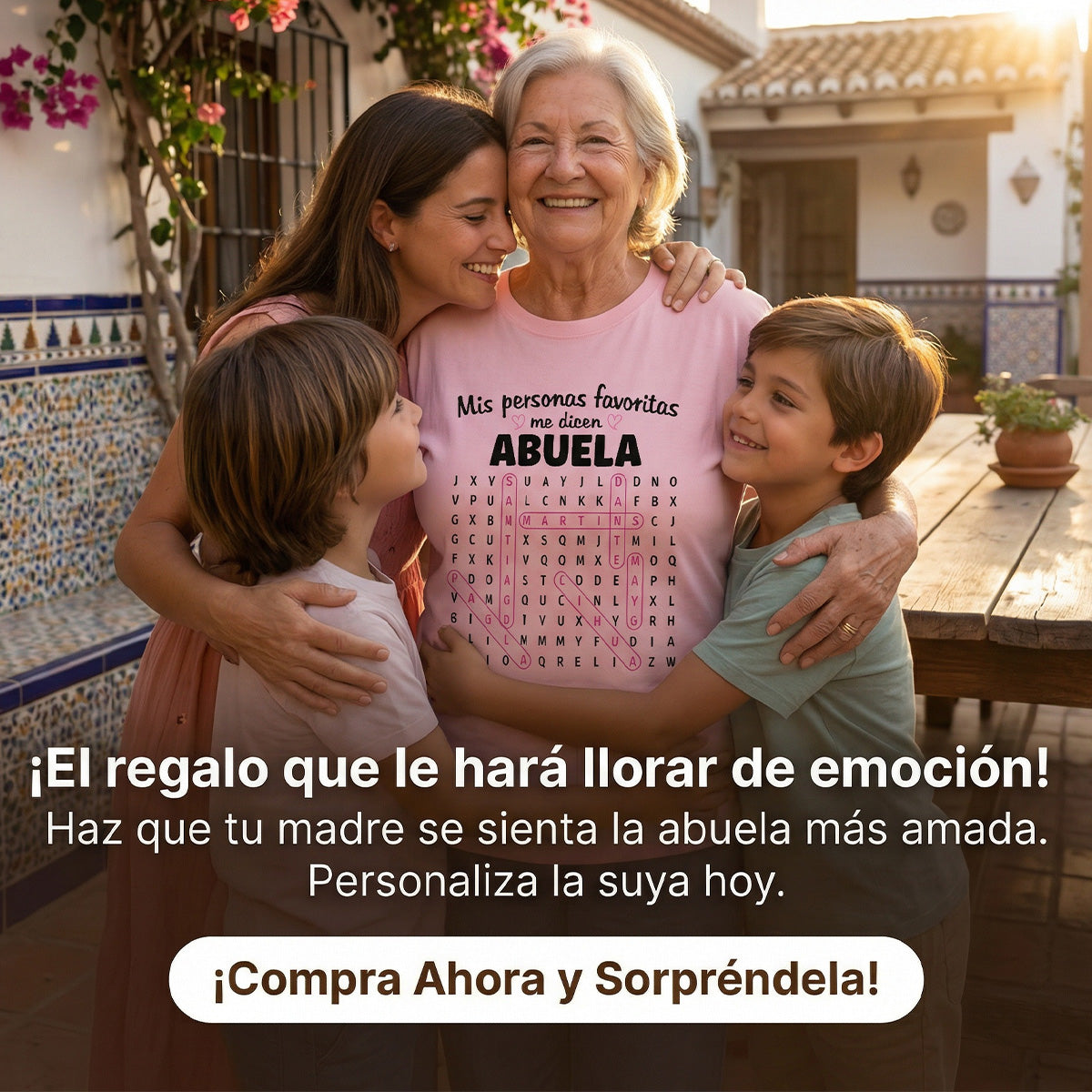 My Favorite People Call Me Abuela Word Search Puzzle - Personalized Shirt - Gift For Spanish Grandma