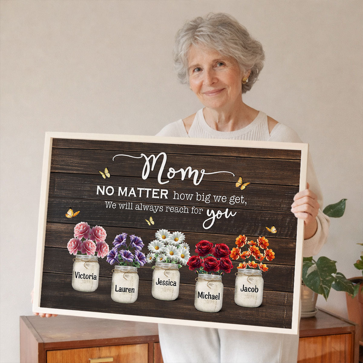 Mom We Will Always Reach For You - Personalized Poster - Heartfelt Mother's Day Gift for Mom