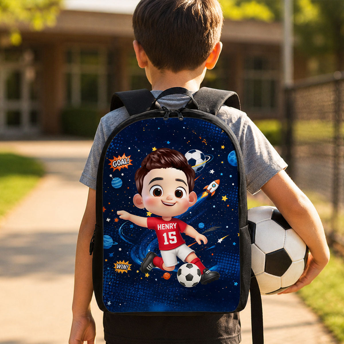 Soccer Design for Boys Girls - Personalized Backpack - Back to School Backpack for Kids