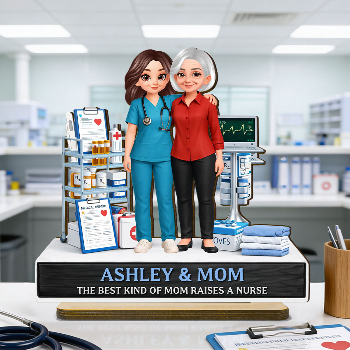 The Best Kind Of Mom Raises A Nurse - Personalized 2-Layered Wooden Plaque