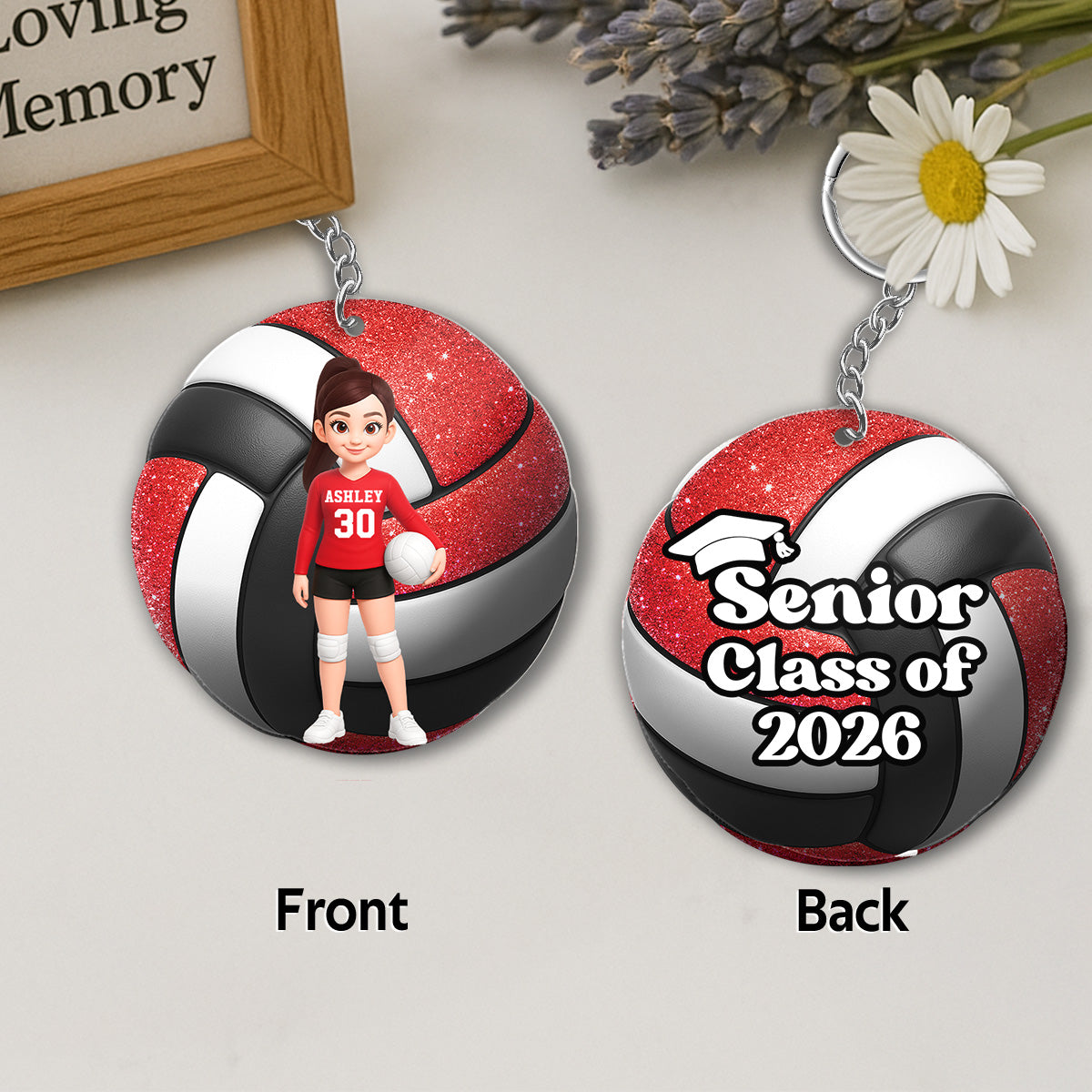 Volleyball Senior Keepsake - Personalized Acrylic Keychain - Graduation Gift For Daughter, Son Graduates, Class of 2026