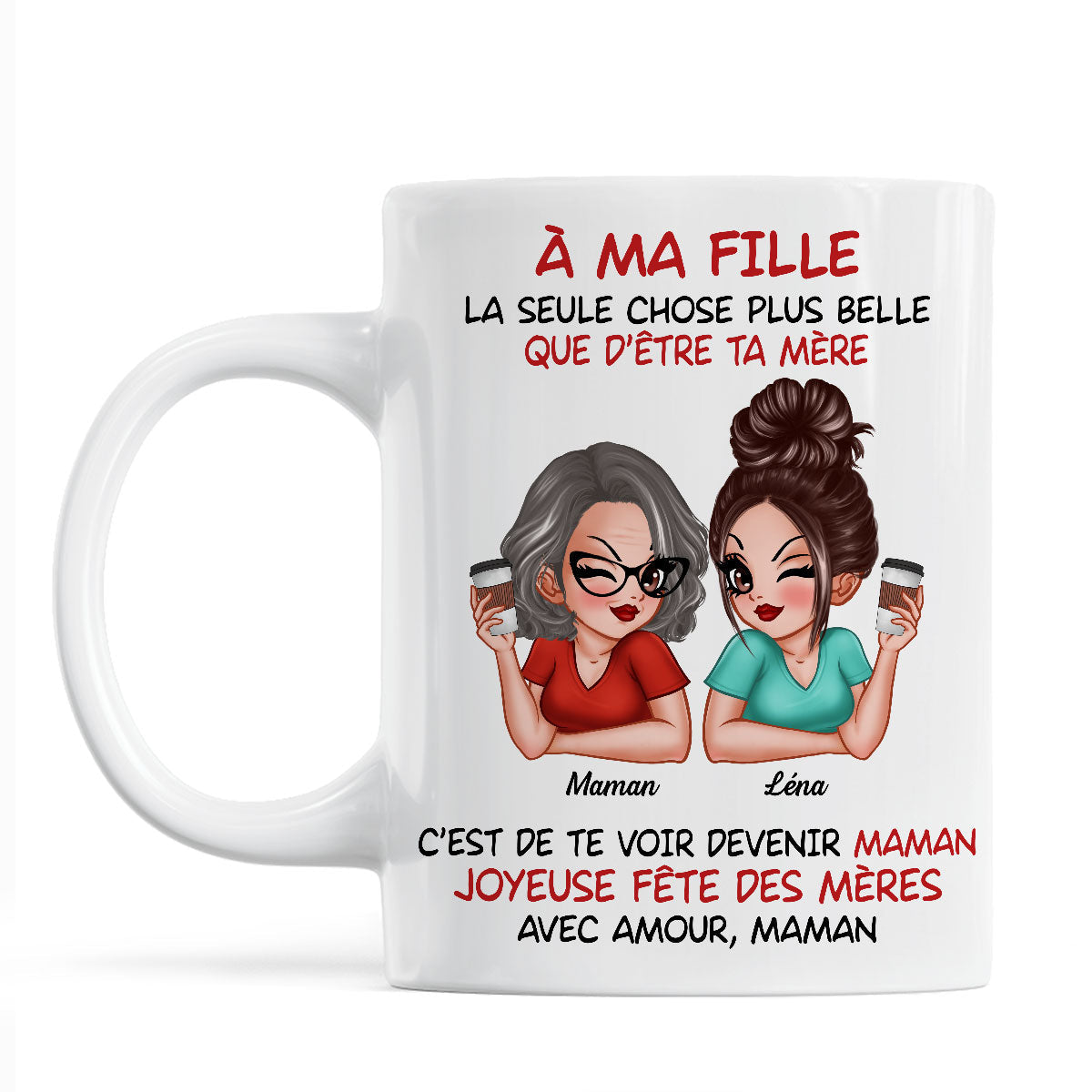 À ma fille – Te voir être maman – Mug personnalisé – Cadeau de Fête des Mères pour ma fille