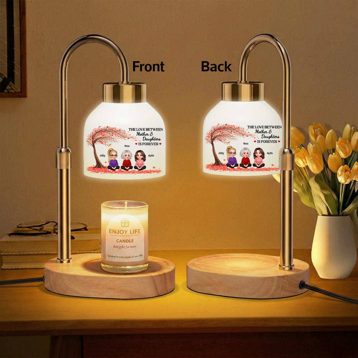 The Love Between Mother And Daughters Is Forever - Personalized Candle Warmer Lamp - Gift For Mom