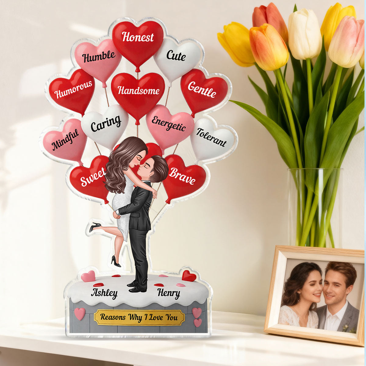 Reason Why I Love You Romantic Couple - Personalized Acrylic Block Plaque - Valentine's Gift For Him, For Her