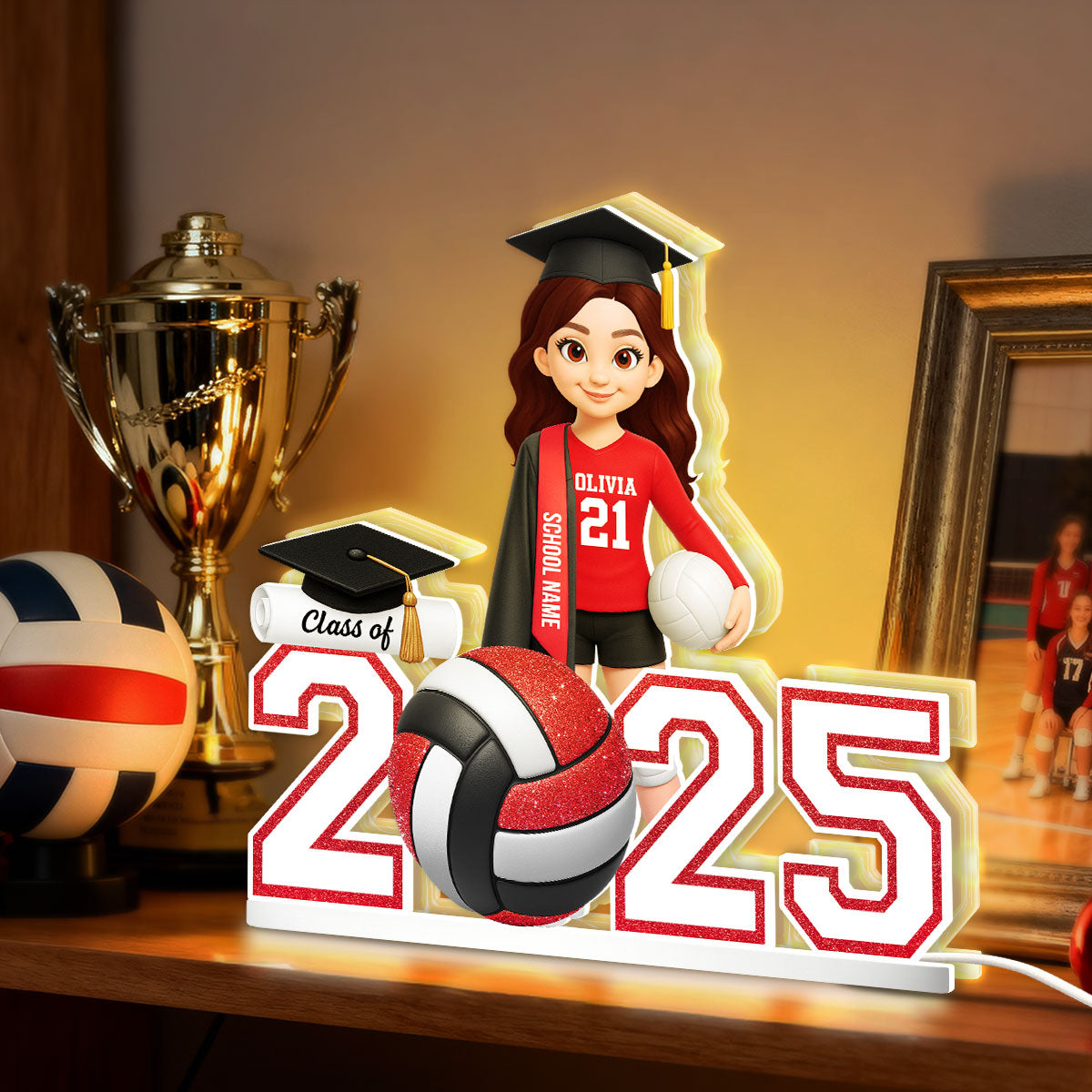 Senior Volleyball Player Graduation - Personalized Light Box - Christmas Gift Graduation Gift