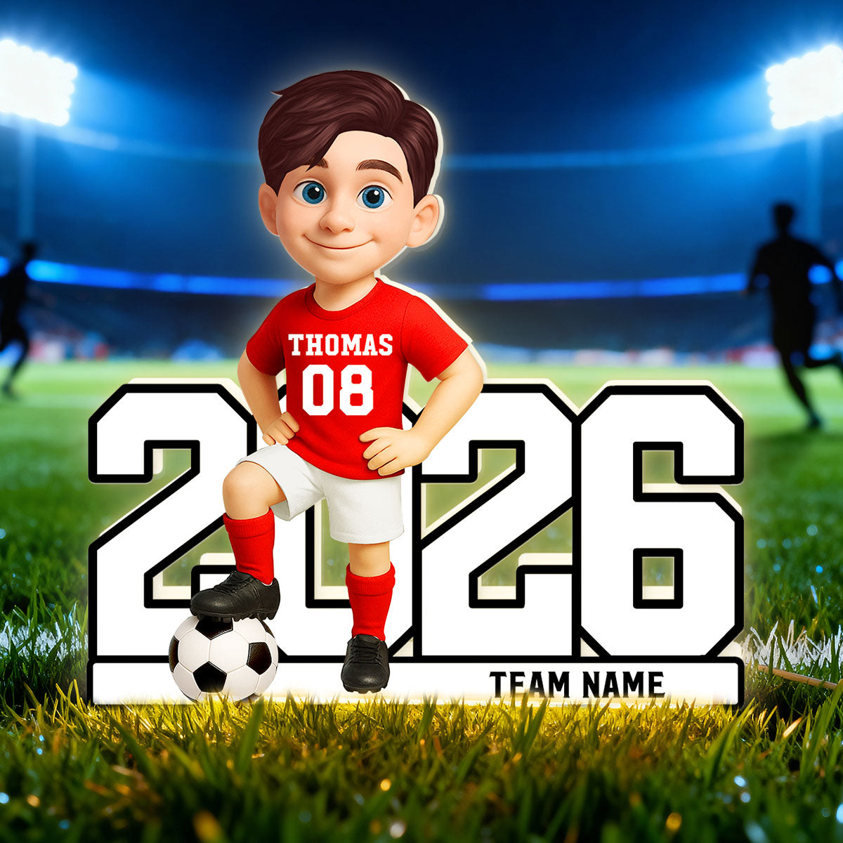 Christmas Soccer Player - Personalized Light Box - Gift For Soccer Lovers, Soccer Team