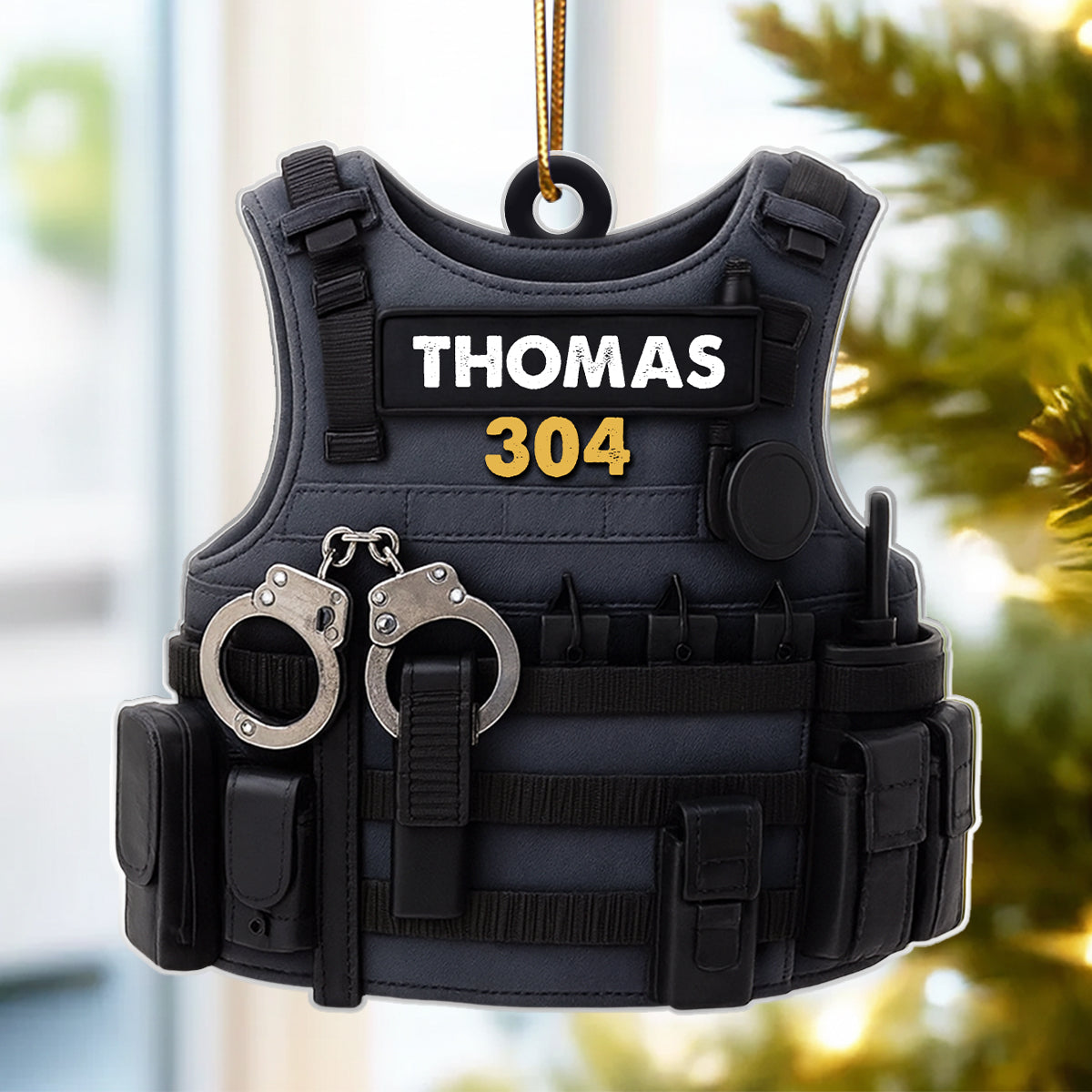 Honor, Duty & Sacrifice – Personalized Acrylic Ornament – Christmas Tribute Gift for Police Officers