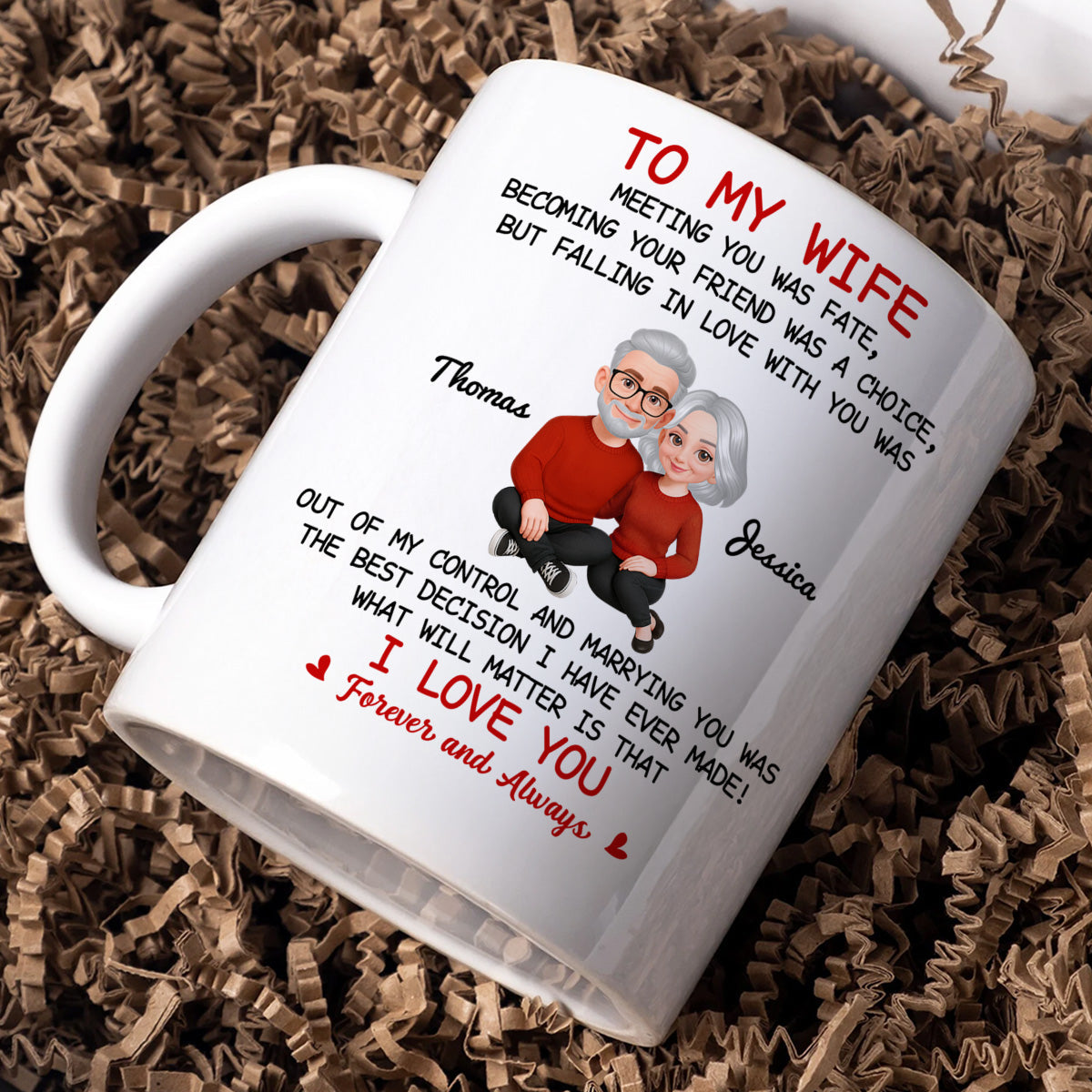 To My Wife My Husband Meeting You Was Fate - Personalized Mug - Gift For Couple, Gift For Him, For Her