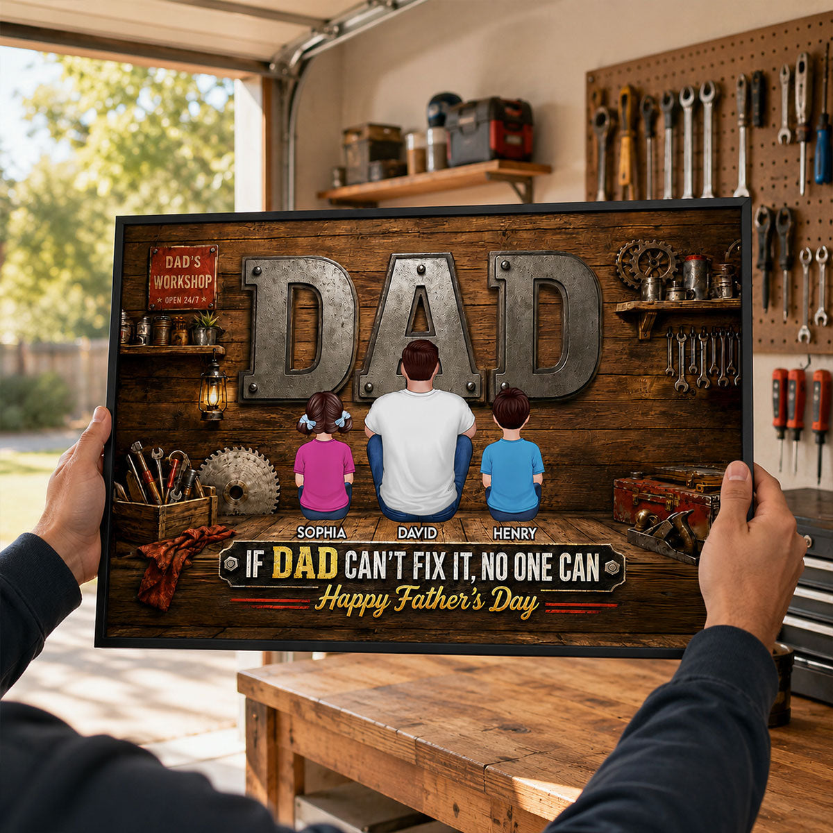 If Dad Can't Fix It No One Can - Personalized Poster - Father's Day Gift For Dad, Husband, DIY Dad, Handyman