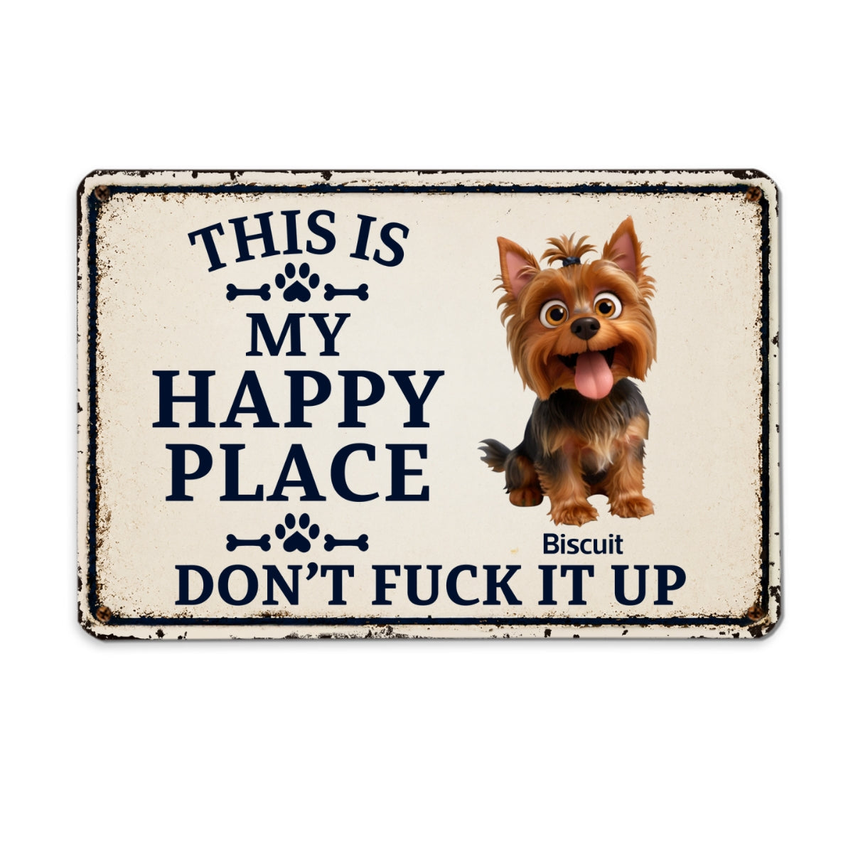 This Is My Happy Place For Dog - Personalized Metal Sign - Gift For Dog Lovers