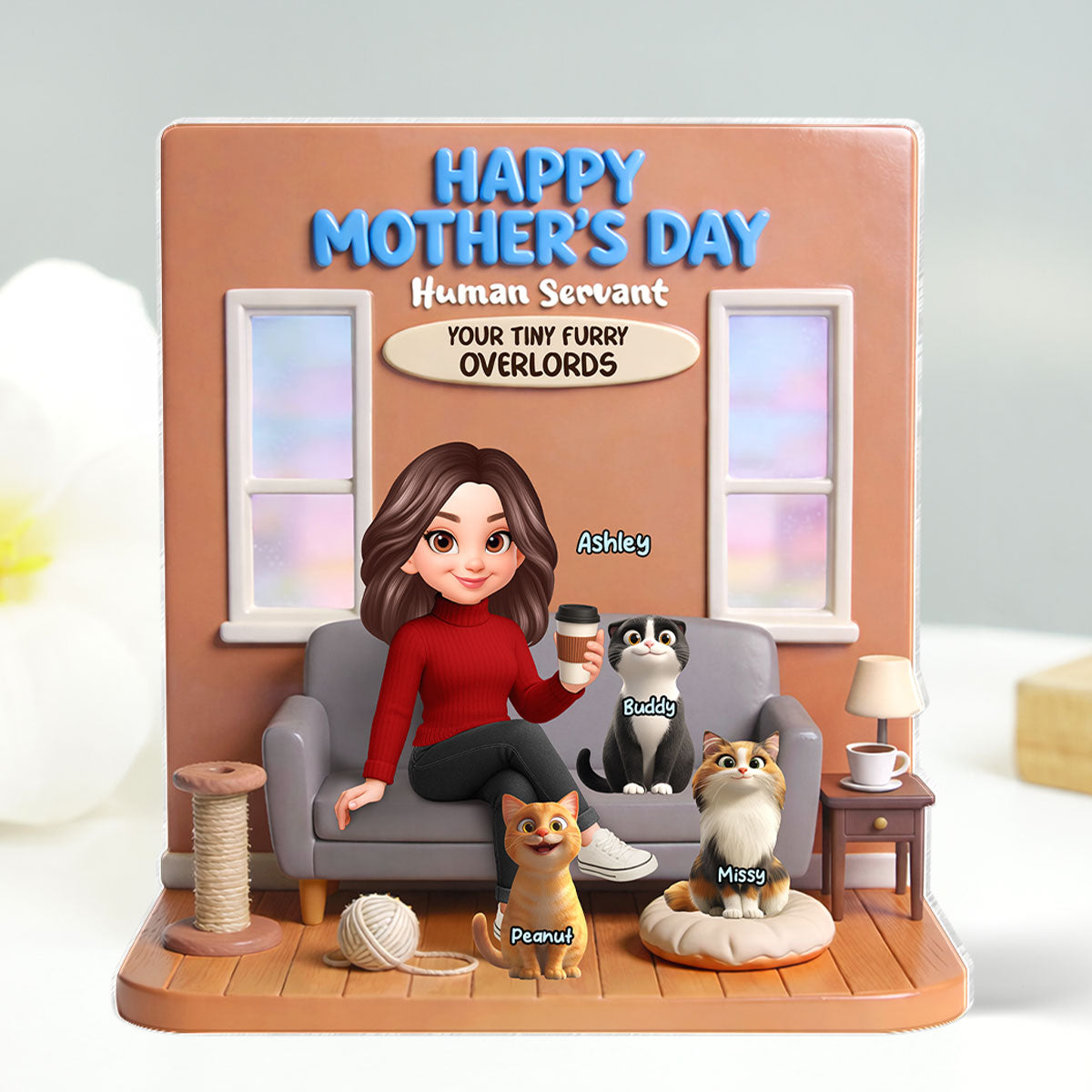 Home Is Where The Fur Is - Personalized Acrylic Block Plaque - Gift For Cat Lovers