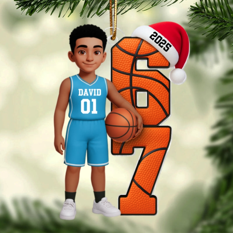 Basketball Player Six Seven - Personalized Acrylic Ornament - Funny Teenager Christmas Gifts, Teen Slang